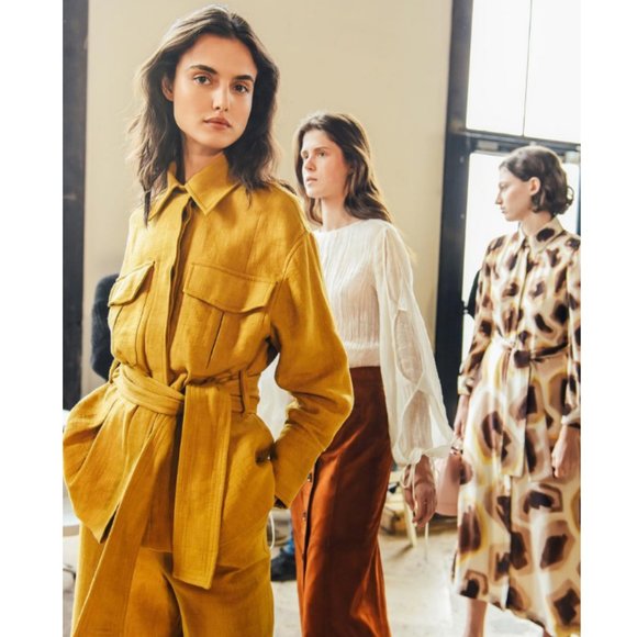 Massimo Dutti Runway Yellow High Rise Crop Pants - Picture 15 of 16